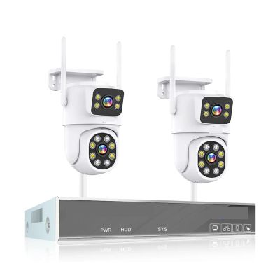 QDVOPHZA 4MP Wireless Dual Lens Camera Security System Kit Two Way Audio PTZ WiFi IP Security Camera 16CH NVR Surveillance System(None,16CH 4MP with 2 PTZ)