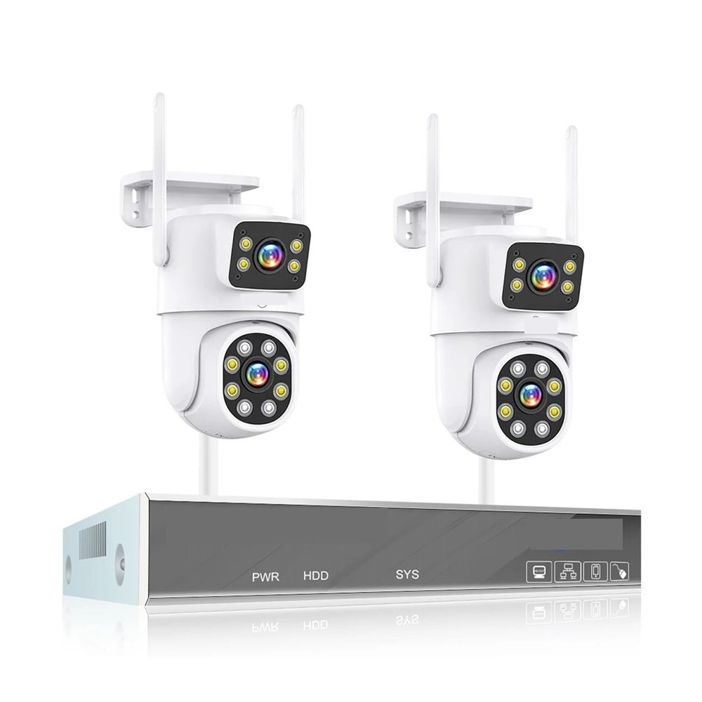 QDVOPHZA 4MP Wireless Dual Lens Camera Security System Kit Two Way Audio PTZ WiFi IP Security Camera 16CH NVR Surveillance System(None,16CH 4MP with 2 PTZ)