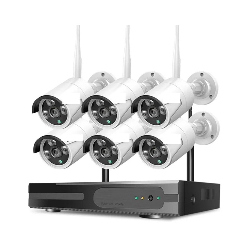 QDVOPHZA H.265 10CH NVR 5MP WiFi Video Surveillance Camera System Human Detection P2P Night Vision IP Camera Bullet Camera Kit(1T,3MP 10CH NVR 6 Cams)