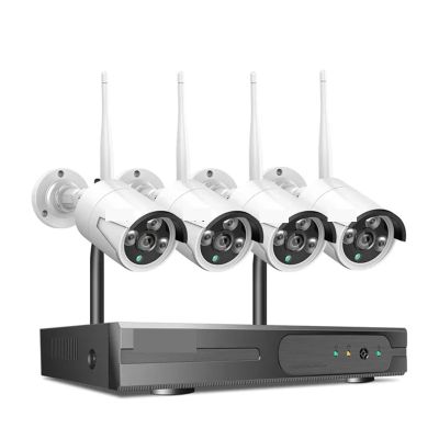 H.265 10CH NVR 5MP WiFi Video Surveillance Camera System Human Detection P2P Night Vision IP Camera Bullet Camera Kit(None,5MP 10CH NVR 4 Cams)