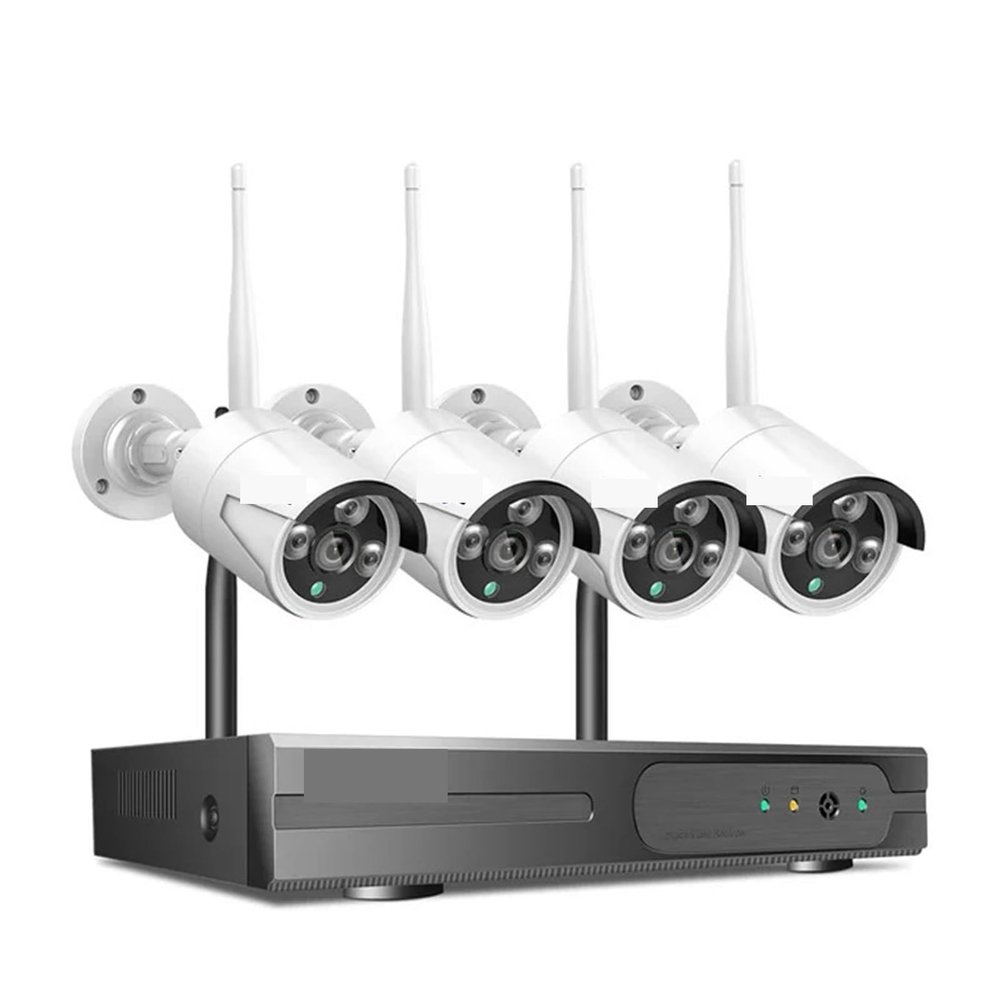 H.265 10CH NVR 5MP WiFi Video Surveillance Camera System Human Detection P2P Night Vision IP Camera Bullet Camera Kit(None,5MP 10CH NVR 4 Cams)