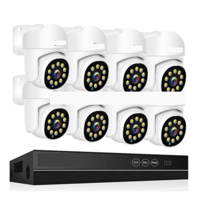 4K POE Surveillance System 8MP 4MP Two Way Audio PTZ CCTV Outdoor AI Security Camera 8CH P2P NVR Video Surveillance Kit(None,8CH 8MP with 8 Cam)