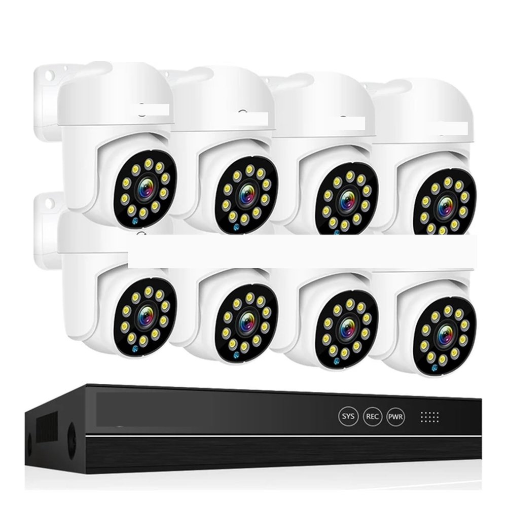 4K POE Surveillance System 8MP 4MP Two Way Audio PTZ CCTV Outdoor AI Security Camera 8CH P2P NVR Video Surveillance Kit(None,8CH 8MP with 8 Cam)