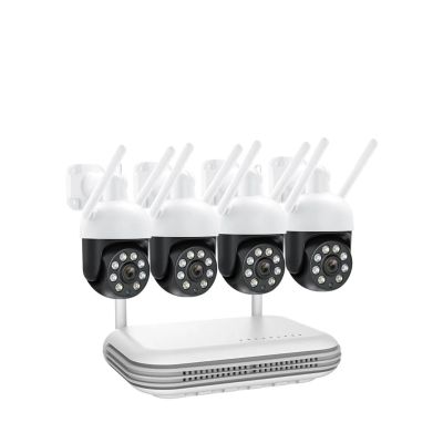 QDVOPHZA 8CH 4MP WiFi IP Camera SystemSurveillance Kit Tracking Two-Way Audio Night Vision Wireless Security Camera Set(1T,8CH 4Pcs Cameras)