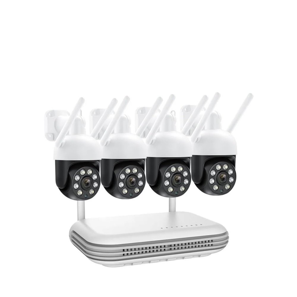 QDVOPHZA 8CH 4MP WiFi IP Camera SystemSurveillance Kit Tracking Two-Way Audio Night Vision Wireless Security Camera Set(1T,8CH 4Pcs Cameras)