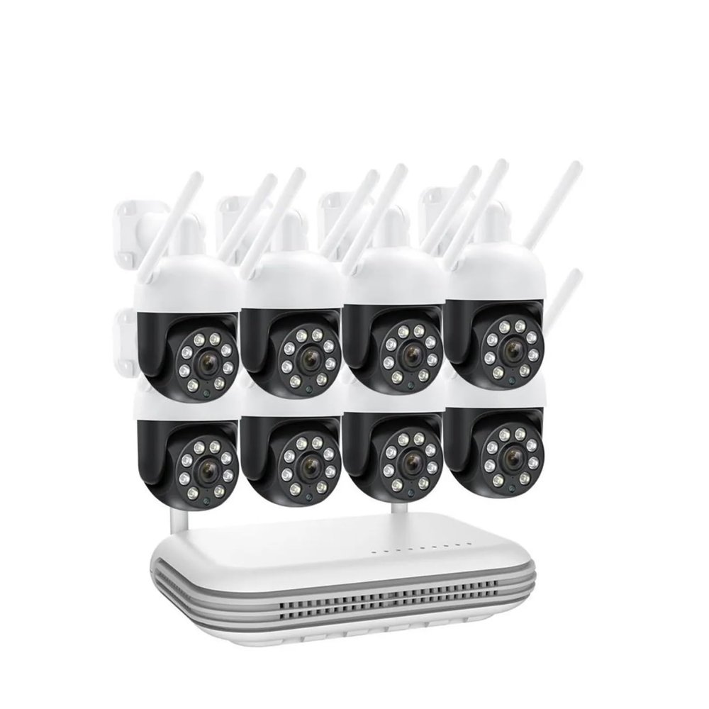 QDVOPHZA 8CH 4MP WiFi IP Camera SystemSurveillance Kit Tracking Two-Way Audio Night Vision Wireless Security Camera Set(None,8CH 8Pcs Cameras)