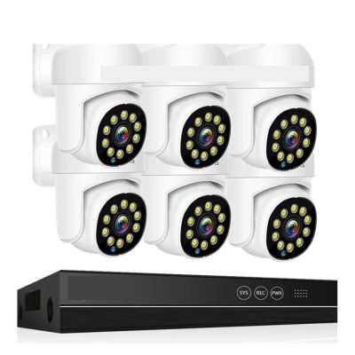 4K POE Surveillance System 8MP 4MP Two Way Audio PTZ CCTV Outdoor AI Security Camera 8CH P2P NVR Video Surveillance Kit(2T,8CH 4MP with 6 Cam)