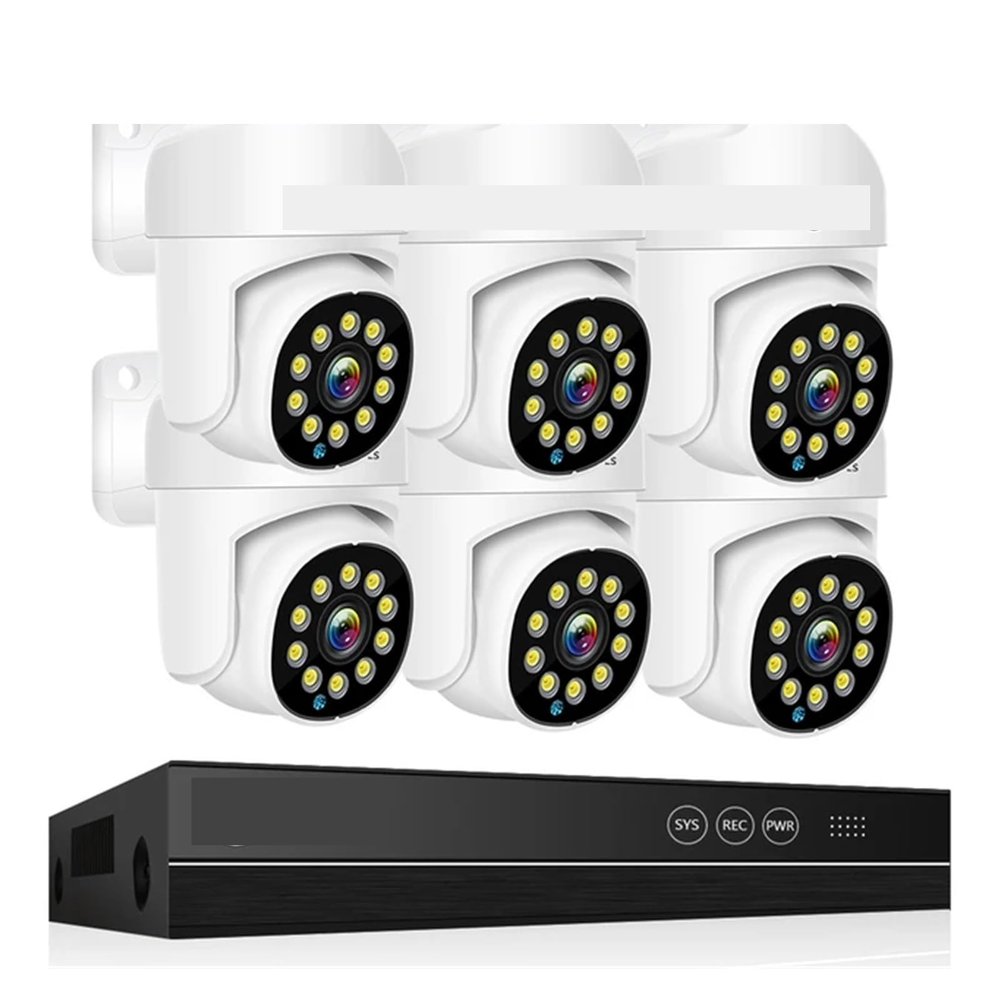 4K POE Surveillance System 8MP 4MP Two Way Audio PTZ CCTV Outdoor AI Security Camera 8CH P2P NVR Video Surveillance Kit(2T,8CH 4MP with 6 Cam)