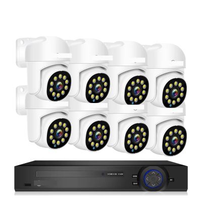 QDVOPHZA 4K 16CH Surveillance System 8MP 4MP Two Way Audio PTZ CCTV System AI P2P Security Camera Video Surveillance Kit(None,16CH 8MP with 8 Cam)