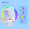 FEELWORLD VM1 White Gaming PC USB Microphone Condenser Mic with Noise Cancellation Mute RGB Light, Computer Accessories Gifts for Gamer YouTube Twitch Podcast Streaming Recording Online Chat PS4 PS5 view 4