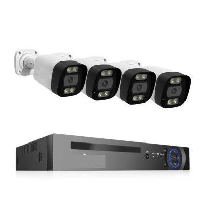4K 8MP POE Security Camera System AI Face Detection 8CH NVR H.265 Video Recorder Outdoor CCTV Surveillance IP Camera Kit(None,4K 4PCS New Camera)