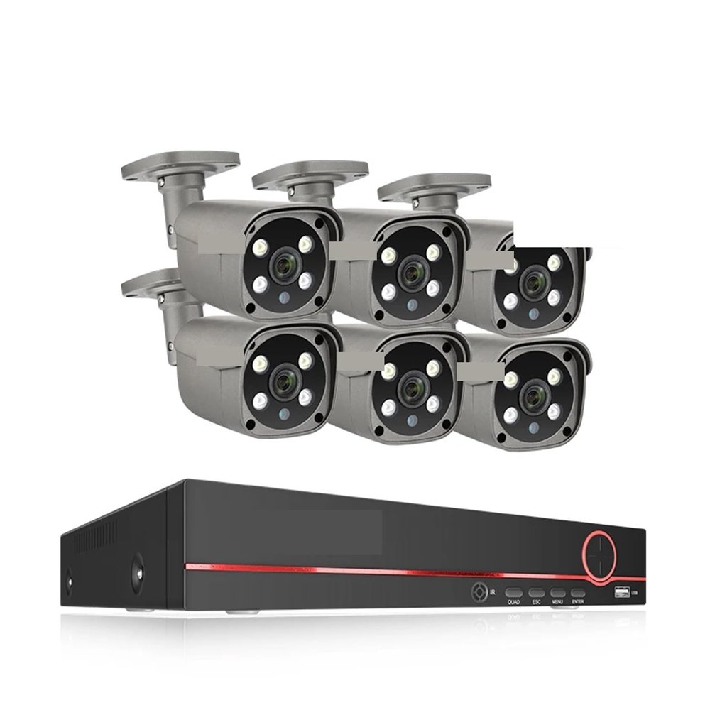 QDVOPHZA 8CH 5MP 8MP Security Camera System 4K HD POE IP Camera Kit Two Way Audio Face Detect Metal Outdoor Video Surveillance(None,8CH 6Pcs 5MP Camera)