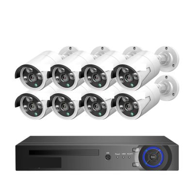 QDVOPHZA 4K 8MP POE Security Camera System AI Face Detection 8CH NVR H.265 Video Recorder Outdoor CCTV Surveillance IP Camera Kit(None,3MP 8PCS AI Camera)