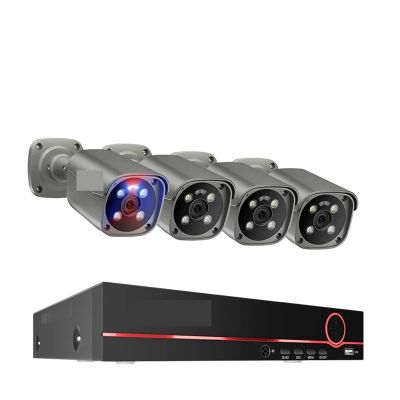 8CH 5MP 8MP Security Camera System 4K HD POE IP Camera Kit Two Way Audio Face Detect Metal Outdoor Video Surveillance(None,8CH 4Pcs 8MP Camera)