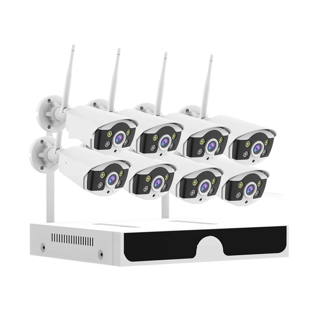 3MP 5MP WiFi CCTV System 10CH NVR Security Camera System Two Way Audio Outdoor Wireless IP Cameras Video Surveillance Kit(None,10CH 5MP 8 Cameras)