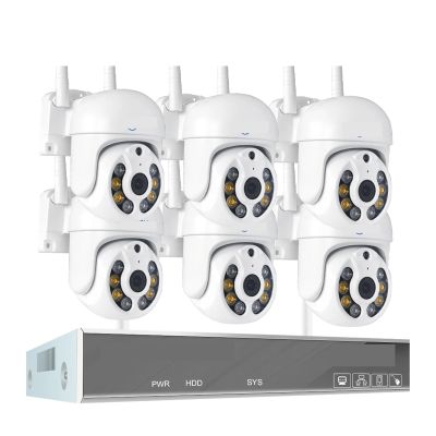 QDVOPHZA 4MP HD Wireless Surveillance System WiFi PTZ Camera Set CCTV Two Way Audio Waterproof IP Security 10CH P2P NVR Video Kit(None,10CH 5MP 6 PTZ)