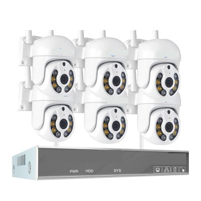 QDVOPHZA 4MP HD Wireless Surveillance System WiFi PTZ Camera Set CCTV Two Way Audio Waterproof IP Security 10CH P2P NVR Video Kit(None,10CH 3MP 6 PTZ)