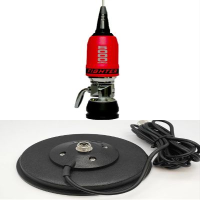Sirio Performer 5000 PL 10m & CB Mobile Antenna with Sirio Mag 145 PL Mag Mount (Red)