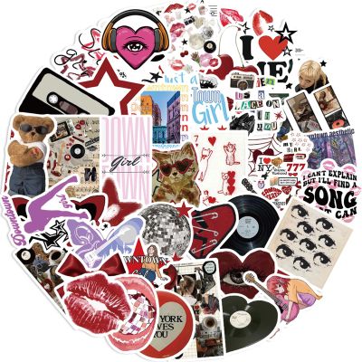 50Pcs Aesthetic Downtown Girls Sticker Pack Cool Trendy Y2K Stickers for Water Bottle Funny Waterproof Sticker for Teens Adults Vinyl Stickers for Laptop Skateboard Party Supplies (Girl)