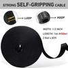 164ft x 1/2 inch Reusable Fastening Cable Ties, Hitotsu Hook and Loop Roll, Self-Gripping Bundling Strips for Cord Manage,Home, Office, Electrical Cords, Data Center, Host Room, Black, 2 Roll view 2
