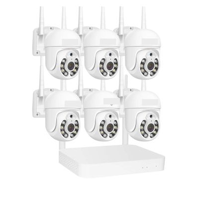 QDVOPHZA 5MP WiFi CCTV PTZ Camera Security System Kit, 10CH NVR AI Motion Tracking Color Night Vision IP Camera Surveillance System(500g,10CH NVR 6 Cameras_E/U)