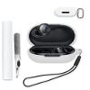 Case for Soundcore by Anker Space A40 Adaptive Active Noise Cancelling Wireless Earbuds, WUNIAK Soft Silicone Protective Portable Scratch Shock with Cleaner Kit & Carabiner & LanyardWhite view 1