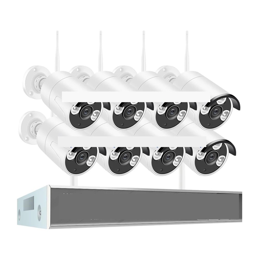 5MP 8CH Wireless CCTV System 1920P Outdoor Waterproof WiFi IP Security Camera Audio Record P2P Video Surveillance Kit(None,8CH NVR with 8 Cam)