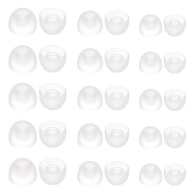 15 Pairs Silicone Ear Bud Replacement Pieces Earbuds Ear Tips Replacement Ear Bud Covers S/M/L Sizes Ear Gels Soft Earphones Earbuds Clear Ear Cushion Ear Bud Tips Replacement Kit
