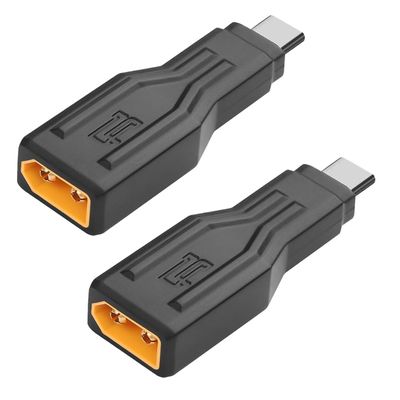 2Pcs XT60 Male to Type C Male Adapter USB C to XT60 Connector Connection USB C Cable USB C Charger Suitable for Laptop, Model, Energy Storage Power Supply, Cell Phone, Monitor Power Supply