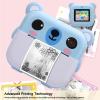 Wisoqu Instant Print Camera for Kids, 1080P HD Digital Video Cameras with 2 Inch 320x240 TFT Screen, Support Music Playback and Casual Games (Blue) view 2