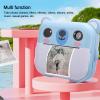 Wisoqu Instant Print Camera for Kids, 1080P HD Digital Video Cameras with 2 Inch 320x240 TFT Screen, Support Music Playback and Casual Games (Blue) view 4