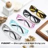 PUBOWT Fit Over Blue Light Blocking Computer Reader for Women Men Anti-Blue Light Filter Wrap Around Eyeglasses (Transparent Purple) view 3