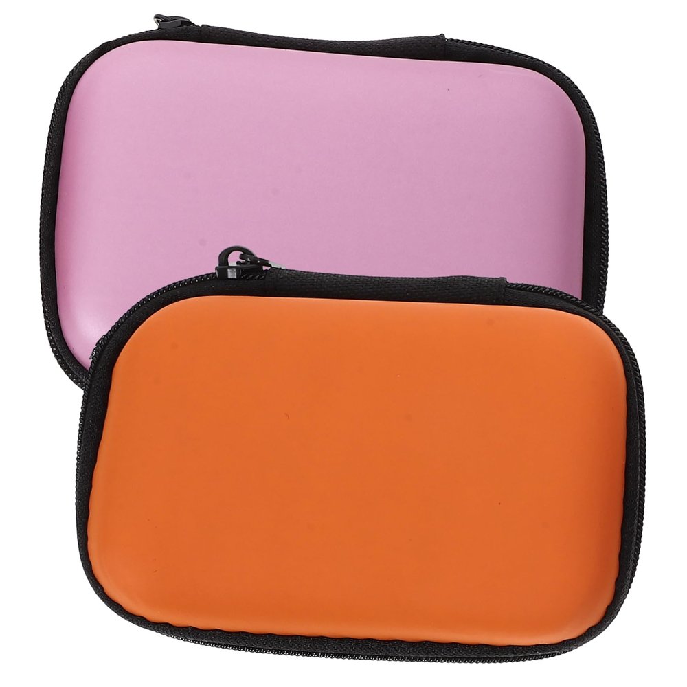 Angoily 2pcs Material Case Hard Drive Storage Bag Pouch Box for Travel Organizing