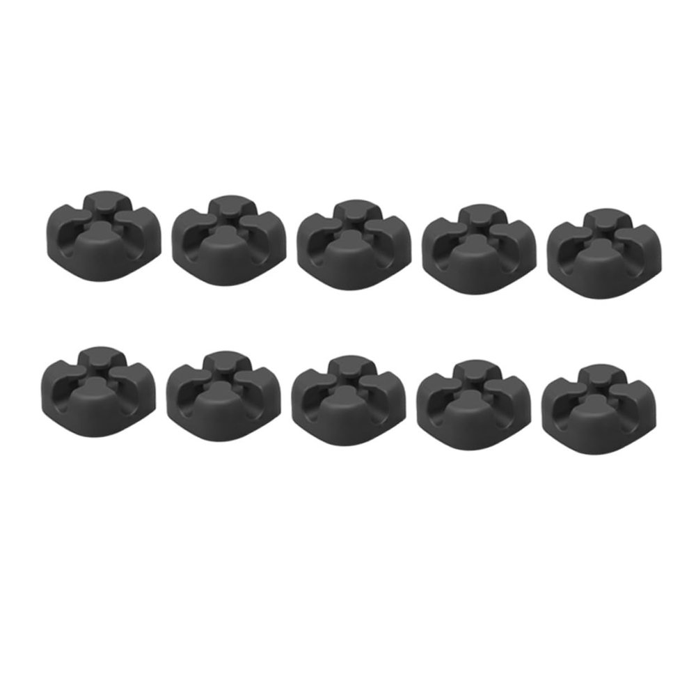 HOMSFOU 10pcs Silicone Cable Winder Desktop Wire Organizer for Efficient Soft Silicone Cord Protector for Earphones Mouse and More Black