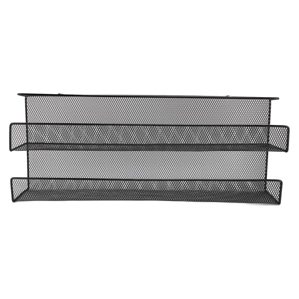 Under Desk Storage Basket, Under Desk Cable Management Tray Iron Double Layer No Drilling Trackless Installation Desk Cable Organizers, Wire Management Tray for Studies Office