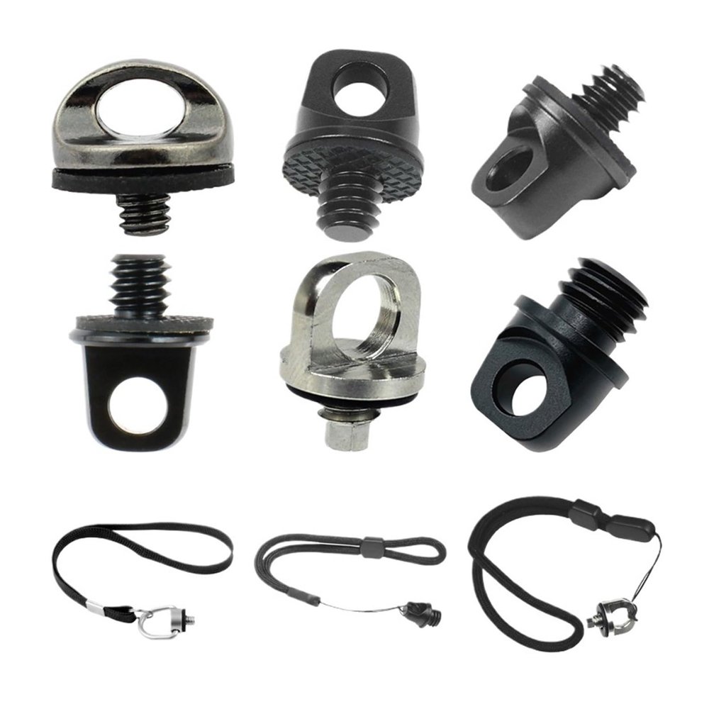 1/4 3/8 Inch Camera Screw D Ring Handle Mount Adapter with Rope for Shoulder Sling Neck Strap for Camera Tripod Accessories(Combo E)