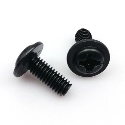100pcs Black M3*4/5/6/8mm PC Case Chassis Motherboard CD DVD Rom Mount Fix Repair Phillips Washer Head Screw Bolt DIY Computer D(Black,M3x8mm)