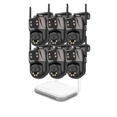 QDVOPHZA 8CH 6MP Wireless Camera Dual Lens WiFi Security System Kit NVR Recorder Set IP Camera 2-Way Audio Video Surveillance System(None,8CH NVR 6PCS Camera_U/S)