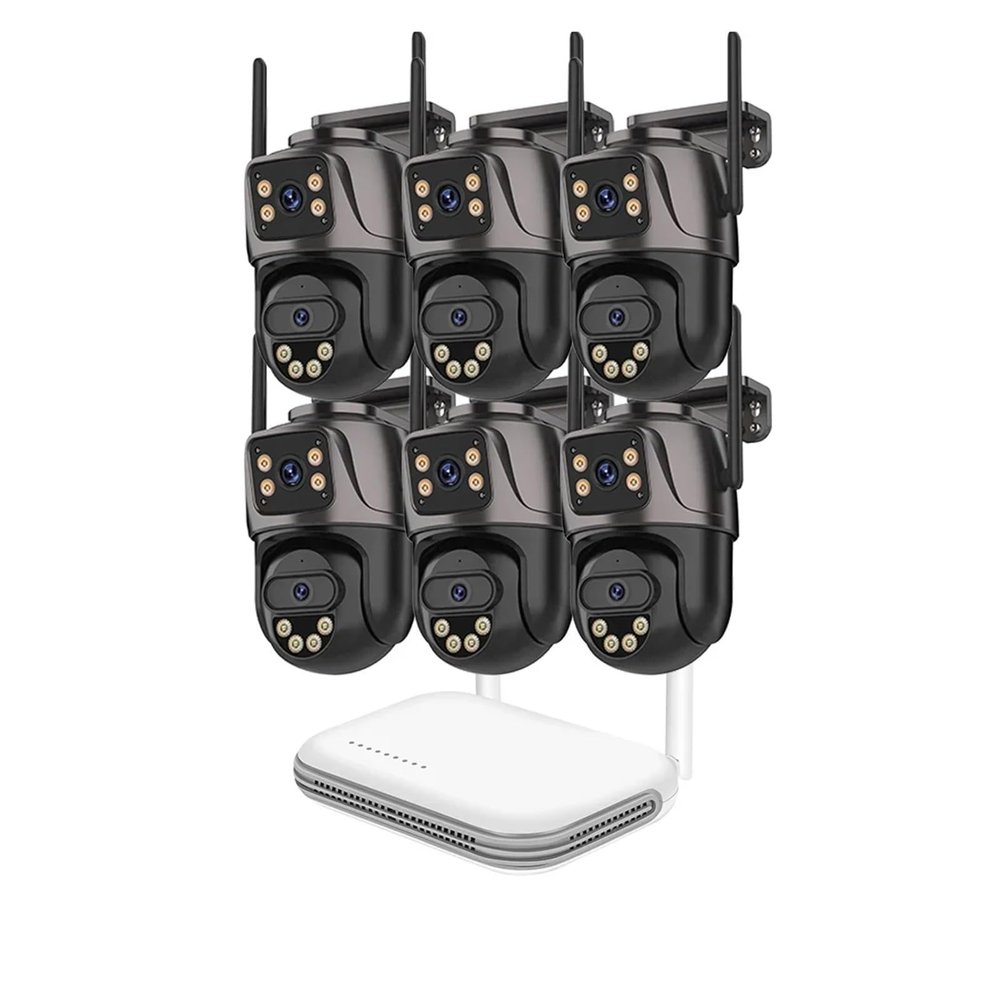 QDVOPHZA 8CH 6MP Wireless Camera Dual Lens WiFi Security System Kit NVR Recorder Set IP Camera 2-Way Audio Video Surveillance System(None,8CH NVR 6PCS Camera_U/S)