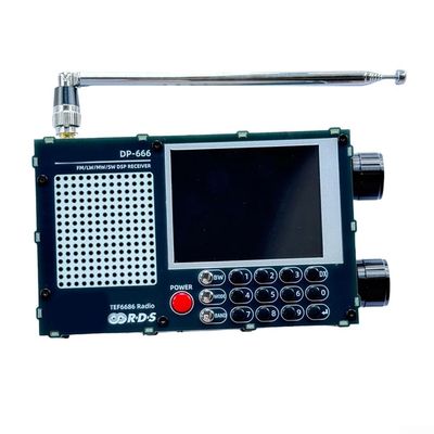 DP-666,TEF6686, Radio Full Band Portable Radio FM AM FM,Shortwave Radio RDS, 2.8-inch Resistive Touch LCD Color Screen, Automatic/Manual Radio Station Scanning, Squelch Function(Black)