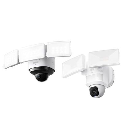 eufy Security Floodlight Cam S330, 360-Degree Pan & Tilt Coverage, 2K Full HD + Floodlight Camera E30, Security Camera Outdoor, 360 Pan and Tilt, 2K Video