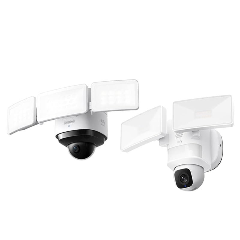eufy Security Floodlight Cam S330, 360-Degree Pan & Tilt Coverage, 2K Full HD + Floodlight Camera E30, Security Camera Outdoor, 360 Pan and Tilt, 2K Video