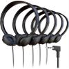 5 Pack Bulk Wired On-Ear Leather Headphones with 3.5mm Connector, Black view 1