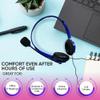 100 Pack Bulk Wired On-Ear Leather Headsets with Boom Microphone and 3.5mm Connector, Black view 3