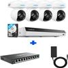 Reolink Camera System with PT Auto-Tracking, 4K PoE Cameras Home Surveillance Wired Outdoor, Smart Detection, Spotlights, 8CH NVR 2TB HDD, RLK8-800PT4 with a PoE Switch& a 52v/2.3A Power Adapter view 1