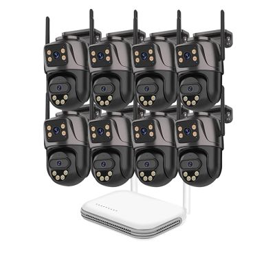QDVOPHZA 8CH 6MP Wireless Camera Dual Lens WiFi Security System Kit NVR Recorder Set IP Camera 2-Way Audio Video Surveillance System(None,8CH NVR 8PCS Camera_U/K)