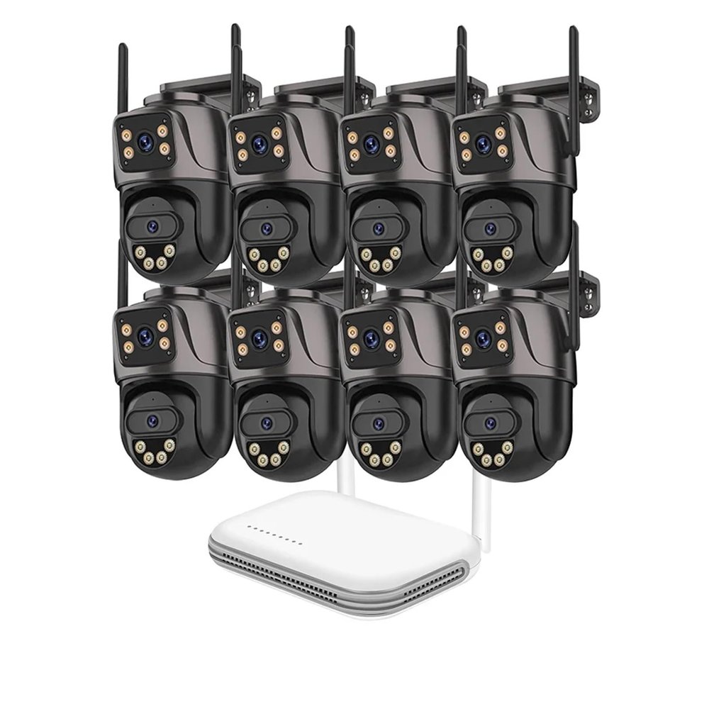 QDVOPHZA 8CH 6MP Wireless Camera Dual Lens WiFi Security System Kit NVR Recorder Set IP Camera 2-Way Audio Video Surveillance System(None,8CH NVR 8PCS Camera_U/K)