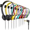 300 Pack Bulk Wired On-Ear Leather Headsets with Boom Microphone and 3.5mm Connector, Multi view 1