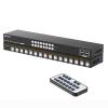 Arvitek 16 Ports KVM Switch HDMI, 16 in 1 Out Rack Mount KVM 4K@30Hz with 4 USB 2.0 Ports, 16 Computers Share 1 Set of Monitor, Keyboard, Mouse, Included 16 HDMI Cables + 16 USB-B Cables + IR Remote view 1