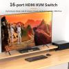 Arvitek 16 Ports KVM Switch HDMI, 16 in 1 Out Rack Mount KVM 4K@30Hz with 4 USB 2.0 Ports, 16 Computers Share 1 Set of Monitor, Keyboard, Mouse, Included 16 HDMI Cables + 16 USB-B Cables + IR Remote view 4